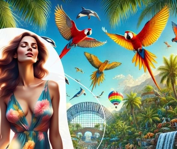 Colorful parrots at Loro Parque Tenerife Tourism Bureau Marketing