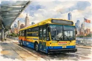 newark-airport-bus-manhattan-watercolor