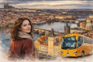 prague-airport-bus-girl-watercolor