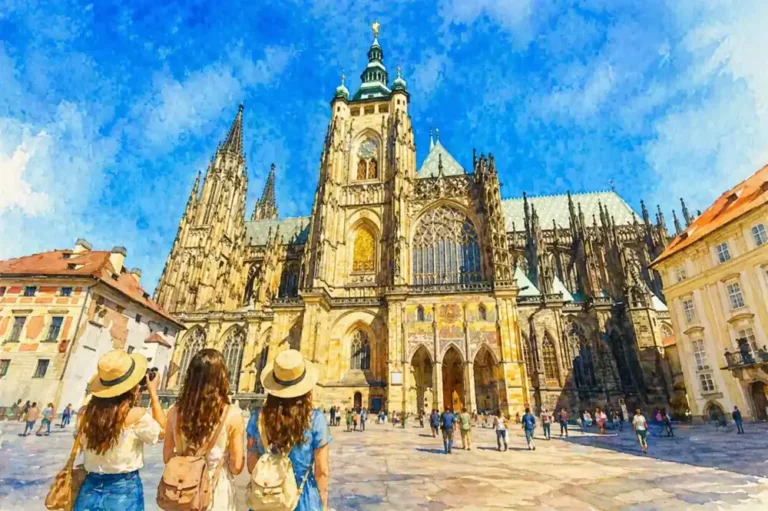 prague-castle-artistic-illustration-tourists-optimized