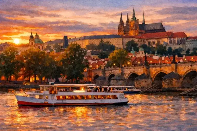 prague-river-cruise-sunset-castle-watercolor