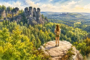 bohemian-switzerland-hiking-girl-watercolor