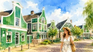 dutch-village-watercolor-girl-wordpress-header