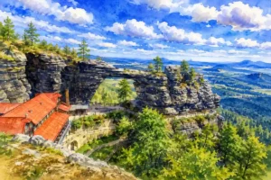 pravcicka-gate-panoramic-watercolor