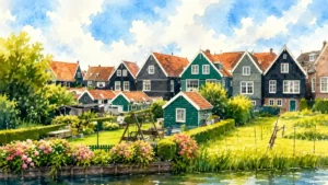 sunny-dutch-village-watercolor-wordpress-header