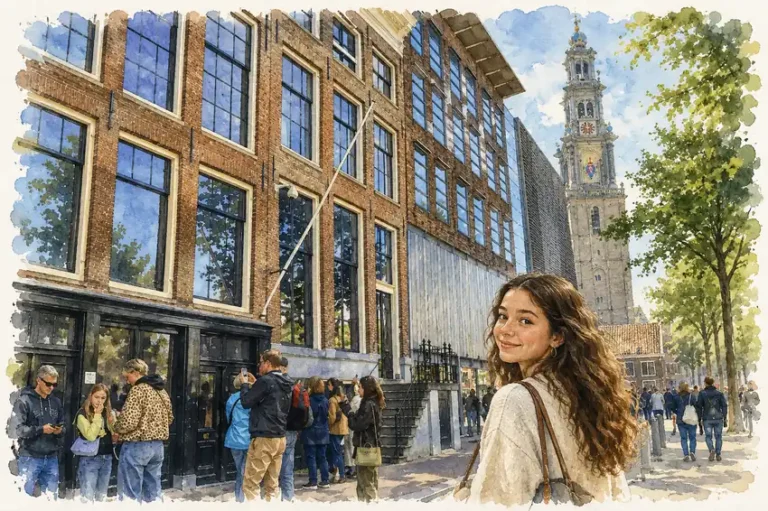 amsterdam-anne-frank-house-watercolor-girl