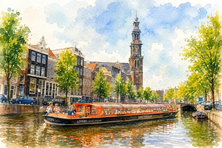 amsterdam-canal-cruise-watercolor-illustration