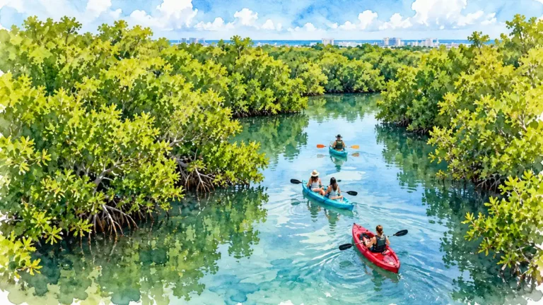 cancun-mangrove-kayaking-watercolor