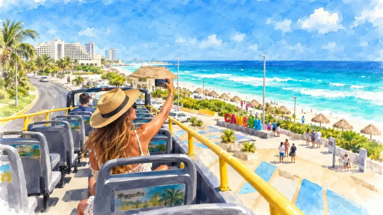 cancun-open-top-bus-watercolor