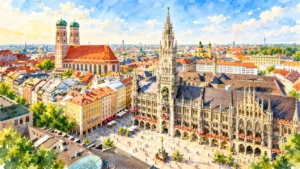 munich-marienplatz-watercolor-wordpress