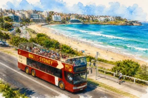 sydney-big-bus-beach-watercolor
