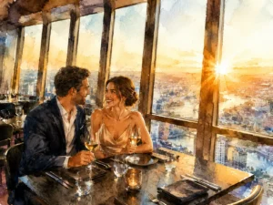 sydney-sunset-dinner-couple-watercolor